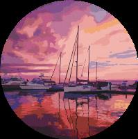 Opakowanie Malowanie po numerach Różowy świt w klubie jachtowym