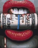 Opakowanie Malowanie po numerach - Seksowne usta z pieniędzmi