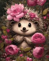 Opakowanie Malowanie po numerach Słodki jeż z kwiatami