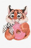 Malowanie po numerach - Słodki pączek 25x40cm. Wydawca: Ideyka. SmakLiter.pl Opakowanie Malowanie po numerach - Słodki pączek 25x40cm