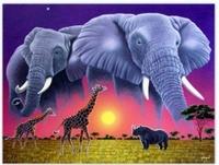 Opakowanie Malowanie po numerach Słonie widma nad sawanną