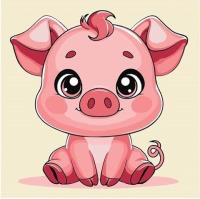 Opakowanie Malowanie po numerach - Świnka 25x25cm