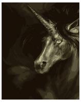 Opakowanie Malowanie po numerach - Szary jednorożec 40x50cm