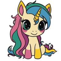 Opakowanie Malowanie po numerach - Tęczowy jednorożec 25x25cm