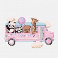 Opakowanie Malowanie po numerach - Wesoły autobus 30x30cm