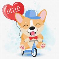 Malowanie po numerach - Wesoły corgi 30x30. Wydawca: Ideyka. SmakLiter.pl Opakowanie Malowanie po numerach - Wesoły corgi 30x30