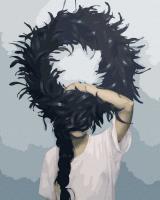 Opakowanie Malowanie po numerach Wieniec z czarnych piór