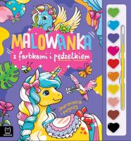 Okładka książki Malowanka z farbkami i pędzelkiem. Jednorożce i pegazy