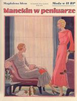 Manekin w peniuarze. Moda w II RP. Autor: Magdalena Idem. SmakLiter.pl Okładka książki Manekin w peniuarze. Moda w II RP