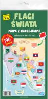 Mapa Flagi Świata z naklejkami. Autor:   Praca zbiorowa. SmakLiter.pl Okładka książki Mapa Flagi Świata z naklejkami