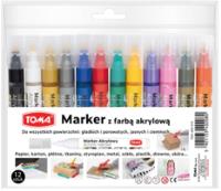 Marker akrylowy 12 kolorów. Wydawca: TOMA. SmakLiter.pl Opakowanie Marker akrylowy 12 kolorów