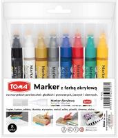 Marker akrylowy 8 kolorów. Wydawca: TOMA. SmakLiter.pl Opakowanie Marker akrylowy 8 kolorów