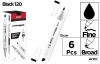 Opakowanie Marker Chromax z dwoma końcówkamczarny (6szt)