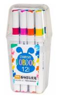 Opakowanie Marker dwustronny Bobdog zapachowy 12 kolorów