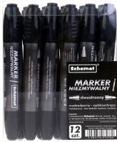 Opakowanie Marker permanentny dwustronny czarny (12szt)