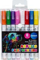 Opakowanie Markery akrylowe z dociskiem do malowania 8 kolorów