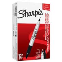 Markery permanentne Twin Tip czarne (12szt). Wydawca: Sharpie. SmakLiter.pl Opakowanie Markery permanentne Twin Tip czarne (12szt)