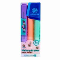 Markery trójkątne akrylowe Astrapen Animals 3 kolory. Wydawca: ASTRA art-pap. SmakLiter.pl Opakowanie Markery trójkątne akrylowe Astrapen Animals 3 kolory