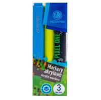 Markery trójkątne akrylowe Astrapen Pixel One 3 kolory. Wydawca: ASTRA art-pap. SmakLiter.pl Opakowanie Markery trójkątne akrylowe Astrapen Pixel One 3 kolory