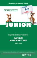 Matematyka z wesołym kangurem Poziom Junior 2024. Autor:   Praca zbiorowa. SmakLiter.pl Okładka książki Matematyka z wesołym kangurem Poziom Junior 2024