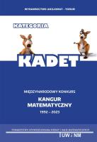 Matematyka z wesołym kangurem poziom Kadet 2023. Autor:   Praca zbiorowa. SmakLiter.pl Okładka książki Matematyka z wesołym kangurem poziom Kadet 2023
