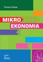 Mikroekonomia. Autor: Zalega Tomasz. SmakLiter.pl Okładka książki Mikroekonomia