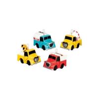 Mini ciężarówki nakręcane mix. Wydawca: Goki. SmakLiter.pl Opakowanie Mini ciężarówki nakręcane mix