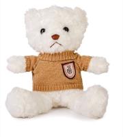 Opakowanie Miś biały 22cm w sweterku latte