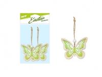 Opakowanie Motyle zawieszka drewniana zielona 2szt 7cm