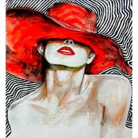 Opakowanie Mozaika diamentowa 5D - Kobieta w kapelusz 40x30cm