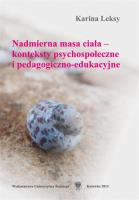 Nadmierna masa ciała konteksty psychospołeczne.... Autor: Leksy Karina. SmakLiter.pl Okładka książki Nadmierna masa ciała konteksty psychospołeczne...