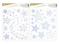 Opakowanie Naklejka na okno BN brokat srebrna 30x42cm MIX