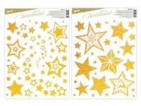 Opakowanie Naklejka na okno BN brokat złota 30x42cm MIX