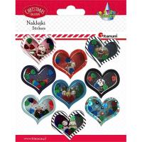 Opakowanie Naklejki 3D serca z zimowymi widoczkami 9szt