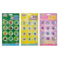 Opakowanie Naklejki 3D z brokatami 12 sztuk mix