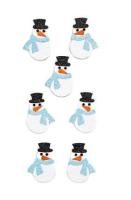 Opakowanie Naklejki brokatowe 3D - bałwanki 7szt