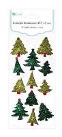 Opakowanie Naklejki brokatowe 3D Choinki (12 sztuk)