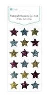 Opakowanie Naklejki brokatowe 3D Gwiazdki (18 sztuk)