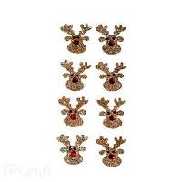 Opakowanie Naklejki brokatowe 3D Renifery (8 sztuk)