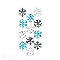 Opakowanie Naklejki brokatowe 3D Śnieżynki (12 sztuk)
