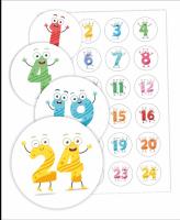 Opakowanie Naklejki do szafki - Cyfry 01 24 szt.