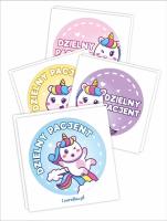 Opakowanie Naklejki Dzielny pacjent - Jednorożce 40mm 60szt