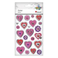 Opakowanie Naklejki foliowe serca mix 23szt