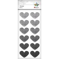 Opakowanie Naklejki foliowe serca srebrne 12szt.