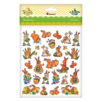 Opakowanie Naklejki foliowe zające złocone 26szt.