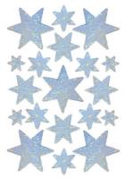 Opakowanie Naklejki Gwiazdki holograficzne srebne