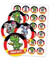 Opakowanie Naklejki motywacyjne - Niemieckie zwierzątka 48szt