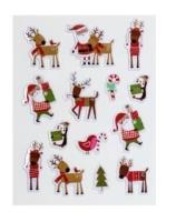 Opakowanie Naklejki na folii mikołaje i renifery