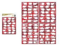 Opakowanie Naklejki na prezenty BN czerwone 20x30cm 21szt MIX