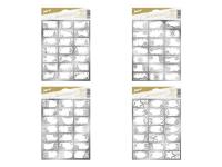 Opakowanie Naklejki na prezenty BN srebrne 20x30cm 21szt MIX